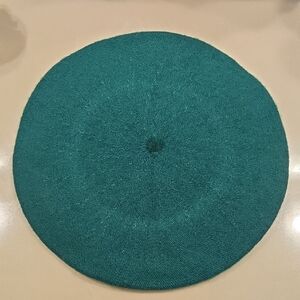 Teal wool Beret
